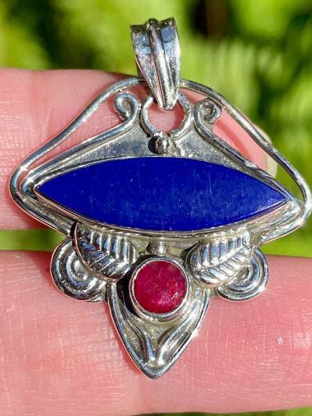 Lapis Lazuli and Ruby Pendant - Morganna’s Treasures 