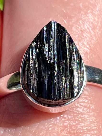 Rough Black Tourmaline Ring Size 10 - Morganna’s Treasures 