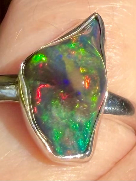 Chalama Black Opal Ring Size 6 - Morganna’s Treasures