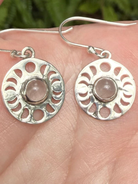 Rose Quartz Phases of the Moon Earrings - Morganna’s Treasures