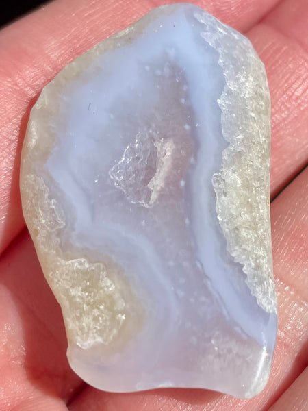 Blue Lace Agate Palm Stone from Africa - Morganna’s Treasures