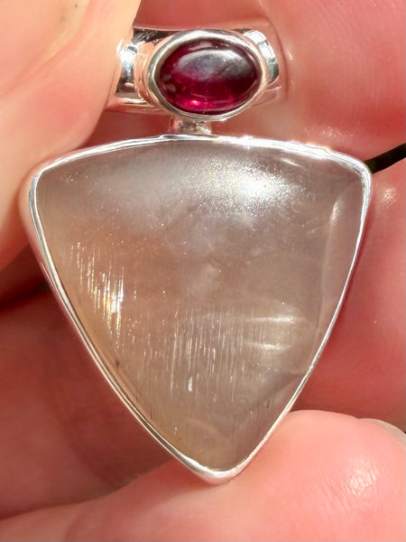 Black Sunstone and Garnet Pendant - Morganna’s Treasures