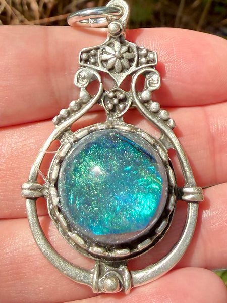 "Mermaid" Citrine, Azurite, Jet, Moonstone, Selenite, Aquamarine, Clear Quartz and Aluminum Orgonite Pendant - Morganna’s Treasures