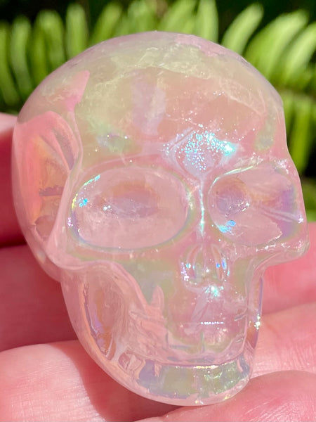 Pink Angel Aura Quartz Skull - Morganna’s Treasures 