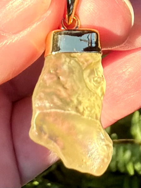 18K Gold Plated Libyan Desert Glass Pendant - Morganna’s Treasures