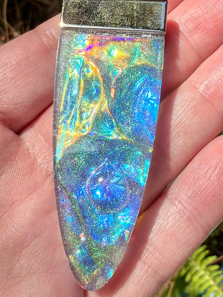 "Visionary" Labradorite, Smoky Quartz, Iolite, Emerald, Rose Quartz, Aluminum & Quartz Orgonite Pendant - Morganna’s Treasures