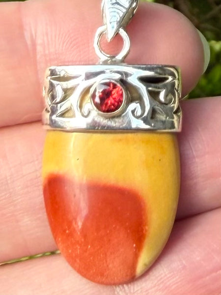 Mookaite Jasper and Garnet Pendant - Morganna’s Treasures