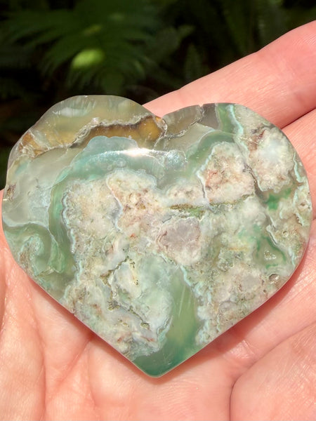 Green Opal Heart Palm Stone - Morganna’s Treasures