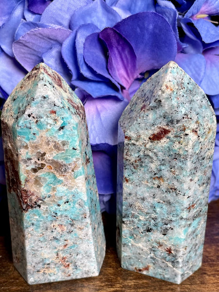 Medium Amazonite and Garnet Tower - Morganna’s Treasures 