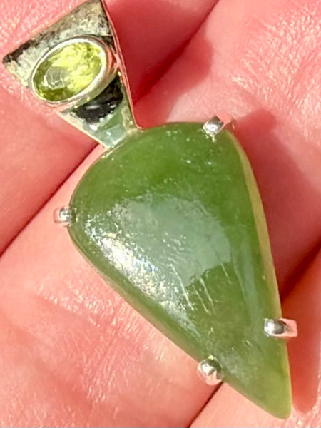 Nephrite Jade and Peridot Pendant