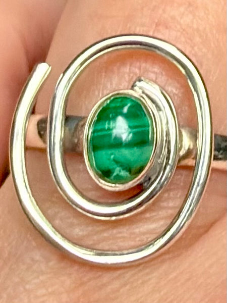 Malachite Spiral Ring Size 9