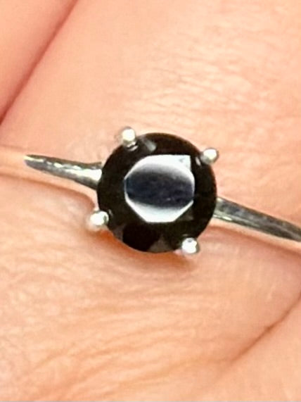 Faceted Black Onyx Ring Size 9