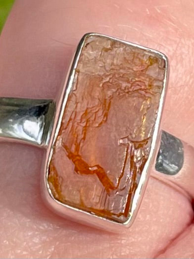 Rough Orange Kyanite Ring Size 8 - Morganna’s Treasures 