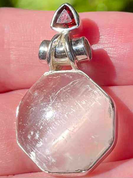 Selenite and Garnet Pendant - Morganna’s Treasures