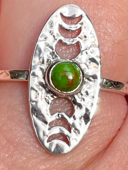 Green Copper Turquoise Phases of the Moon Ring Size 7.5 - Morganna’s Treasures 