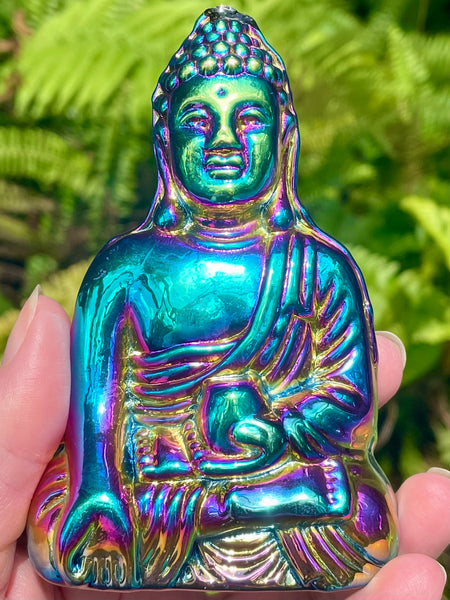 Titanium Aura Glass Buddha - Morganna’s Treasures