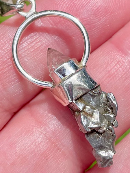 Meteorite Campo del Cielo and Herkimer Diamond Pendant - Morganna’s Treasures 