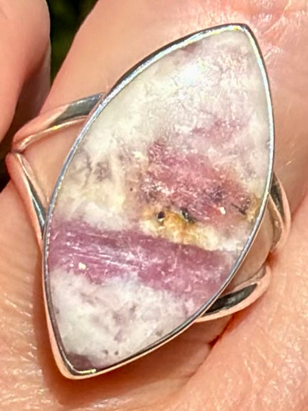 Pink Tourmaline in Quartz Ring Size 9