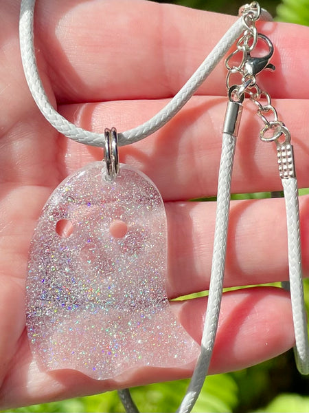 Sparkly Resin Ghost Necklace - Morganna’s Treasures