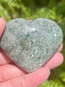 Beautiful Serpentine with Mica Heart Palm Stones - Morganna’s Treasures 