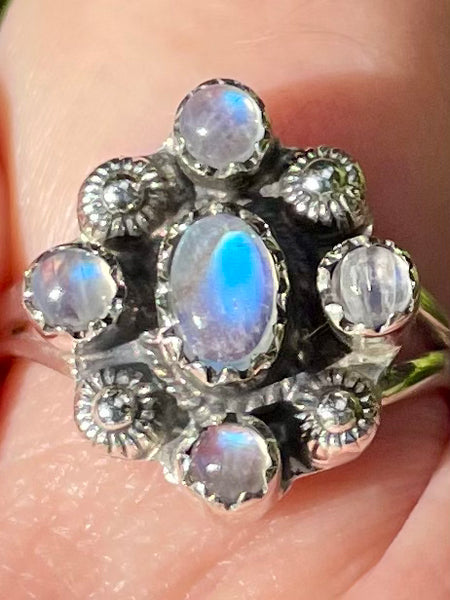 Rainbow Moonstone Ring Size 7 - Morganna’s Treasures 