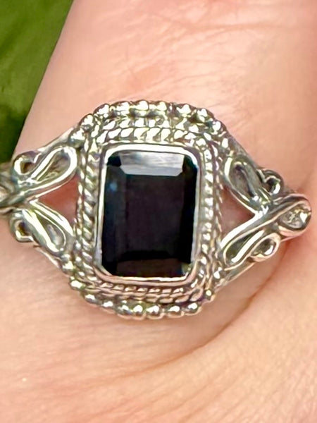 Faceted Black Onyx Ring Size 8 - Morganna’s Treasures
