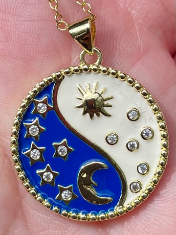 Celestial Yin/Yang Zircon Necklace - Morganna’s Treasures