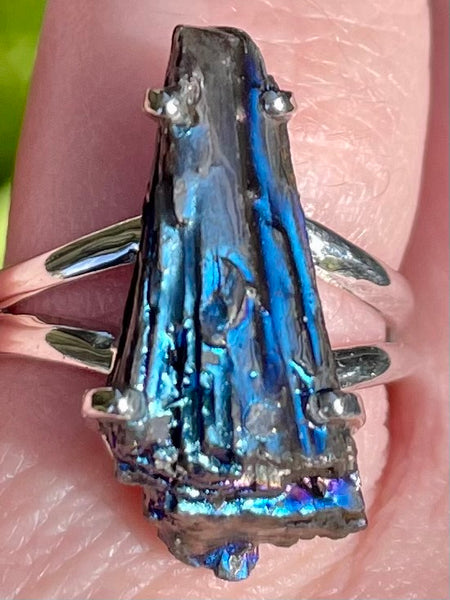 Rainbow Aura Kyanite Ring Size 8