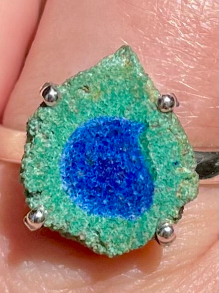 Stunning Azurite in Malachite Stalactite Ring Size 9 - Morganna’s Treasures