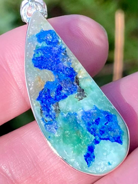 Rare Dioptase in Azurite Pendant - Morganna’s Treasures