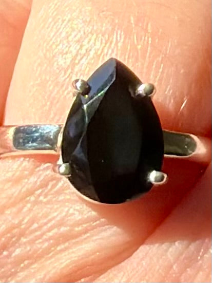 Faceted Black Onyx Ring Size 8 - Morganna’s Treasures