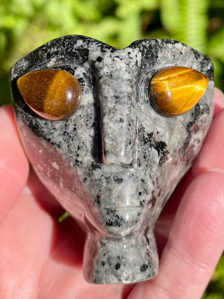 Yooperlite and Tigers Eye Alien - Morganna’s Treasures