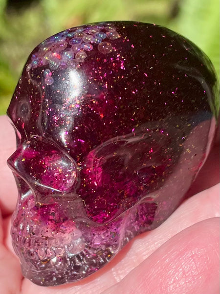 Pink Glitter Resin Skull - Morganna’s Treasures