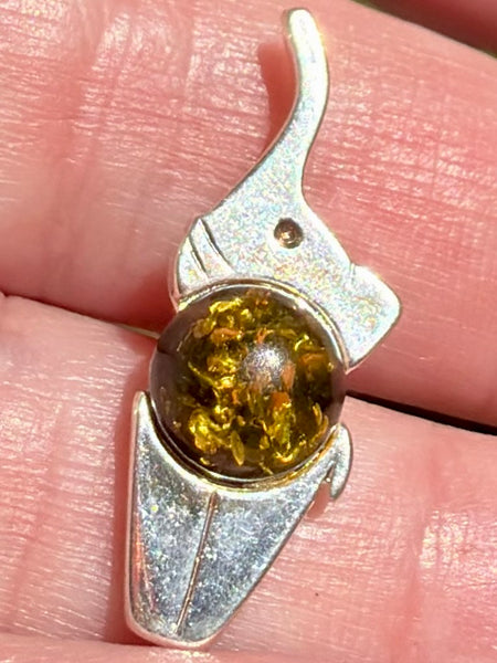 Amber Elephant Pendant