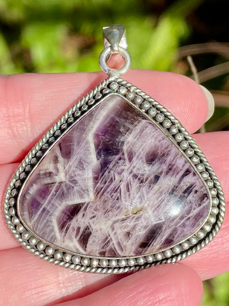 Large Chevron Amethyst Pendant - Morganna’s Treasures