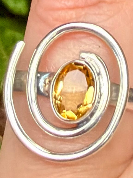 Beautiful Citrine Spiral Ring Size 8