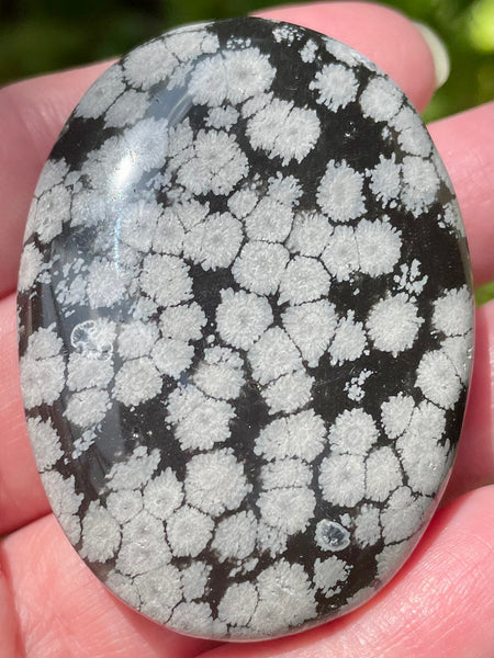 Snowflake Obsidian Palm Stone - Morganna’s Treasures