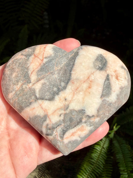 Large Zebra Jasper Carved Heart