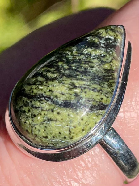 Forest Green Jasper Ring Size 10