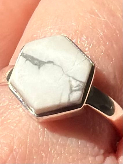 White Howlite Ring Size 10 - Morganna’s Treasures