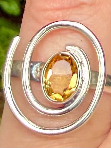 Beautiful Citrine Spiral Ring Size 8