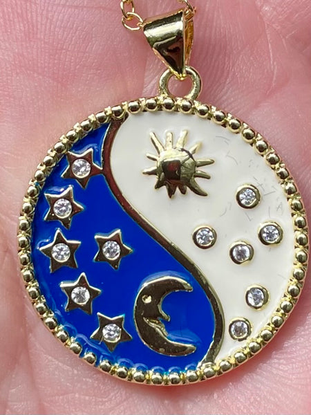 Celestial Yin/Yang Zircon Necklace - Morganna’s Treasures