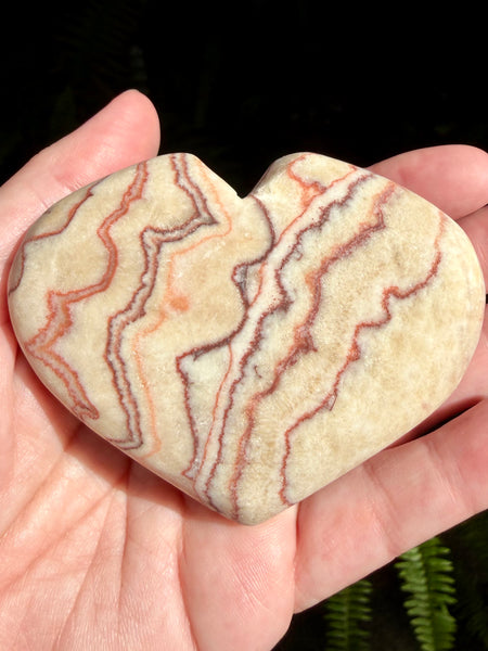 Large Red Calcite Carved Heart