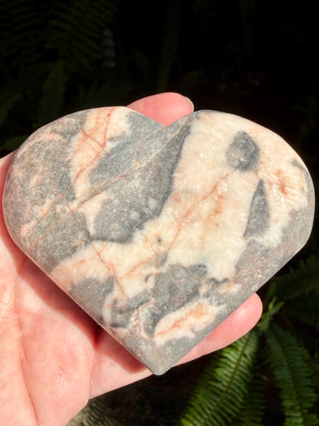 Large Zebra Jasper Carved Heart