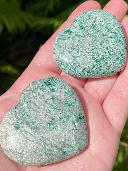 Rare Green Kyanite Heart Palm Stone - Medium - Morganna’s Treasures