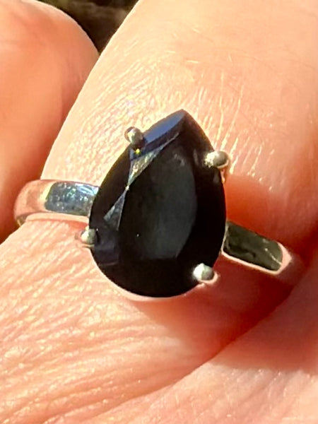 Faceted Black Onyx Ring Size 8 - Morganna’s Treasures