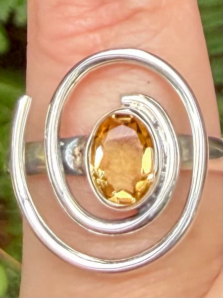Beautiful Citrine Spiral Ring Size 8