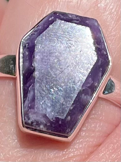 Lepidolite Coffin Ring Size 8 - Morganna’s Treasures