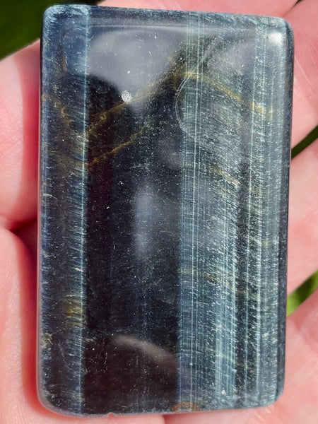Blue Tigers Eye (Hawks Eye) Palm Stone from Africa - Morganna’s Treasures