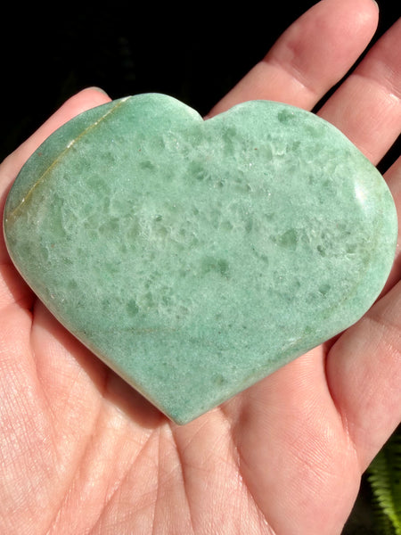 Large Green Aventurine Carved Heart